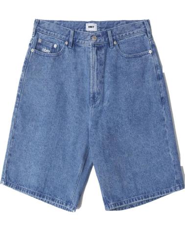 OBEY PANTALON CORTO VAQUERO BIGWIG BAGGY DENIM SHORT LIGHT INDIGO