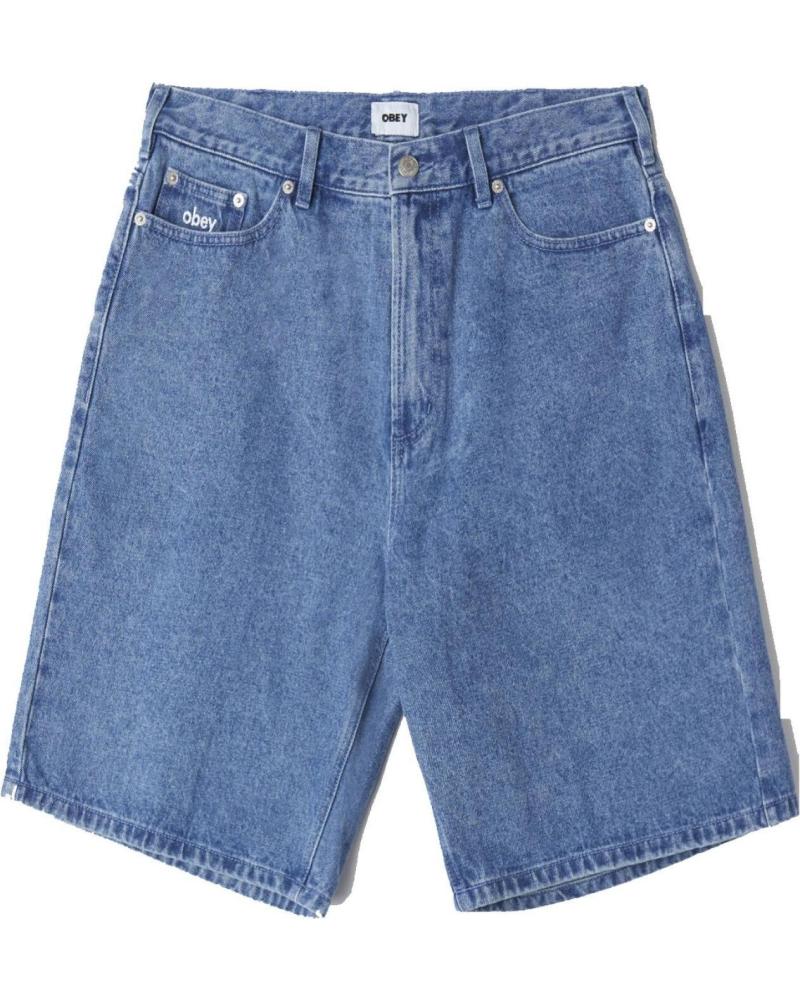 OBEY PANTALON CORTO VAQUERO BIGWIG BAGGY DENIM SHORT LIGHT INDIGO