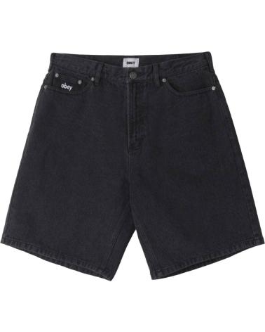 OBEY PANTALON CORTO VAQUERO BIGWIG BAGGY DENIM SHORT FADED BLACK