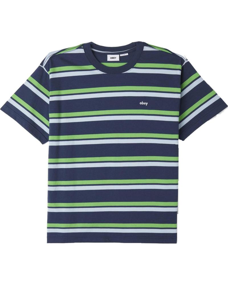 OBEY CAMISETA KNIT DISTANCE STRIPE TEE SS ACADEMY NAVY
