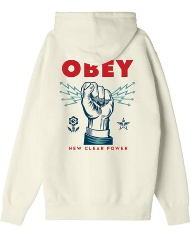 OBEY SUDADERA HEAVYWEIGHT BOX FIT NEW CLEAR POWER UNBLEACHED