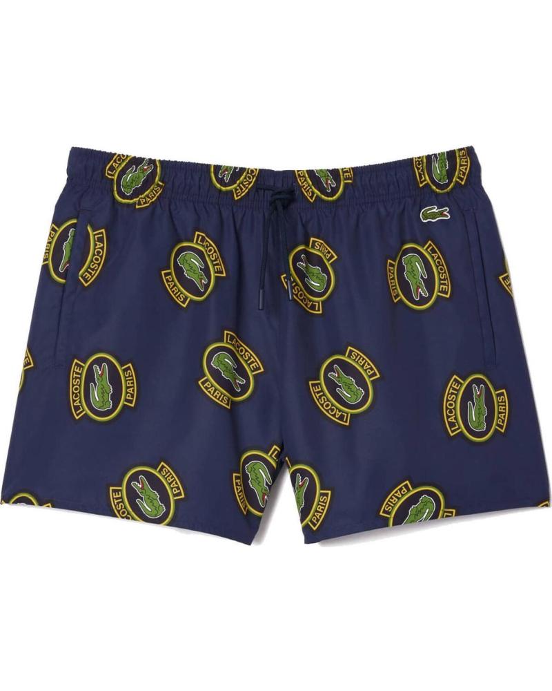 LACOSTE BADEHOSE GEMUSTERT NAVY BLUE-GOLD