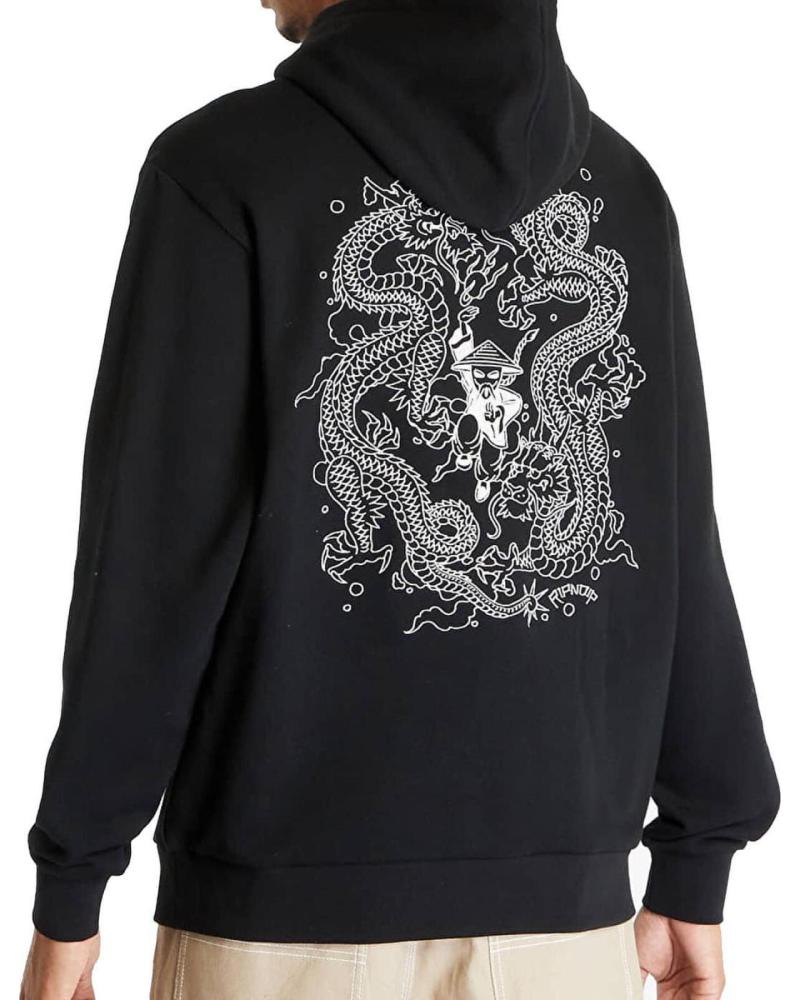RIPNDIP RYU EMBROIDERED HOODIE BLACK