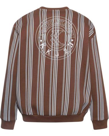 KARL KANI SMALL SIGNATURE STRIPED CREW BROWN-LIGHT BLUE