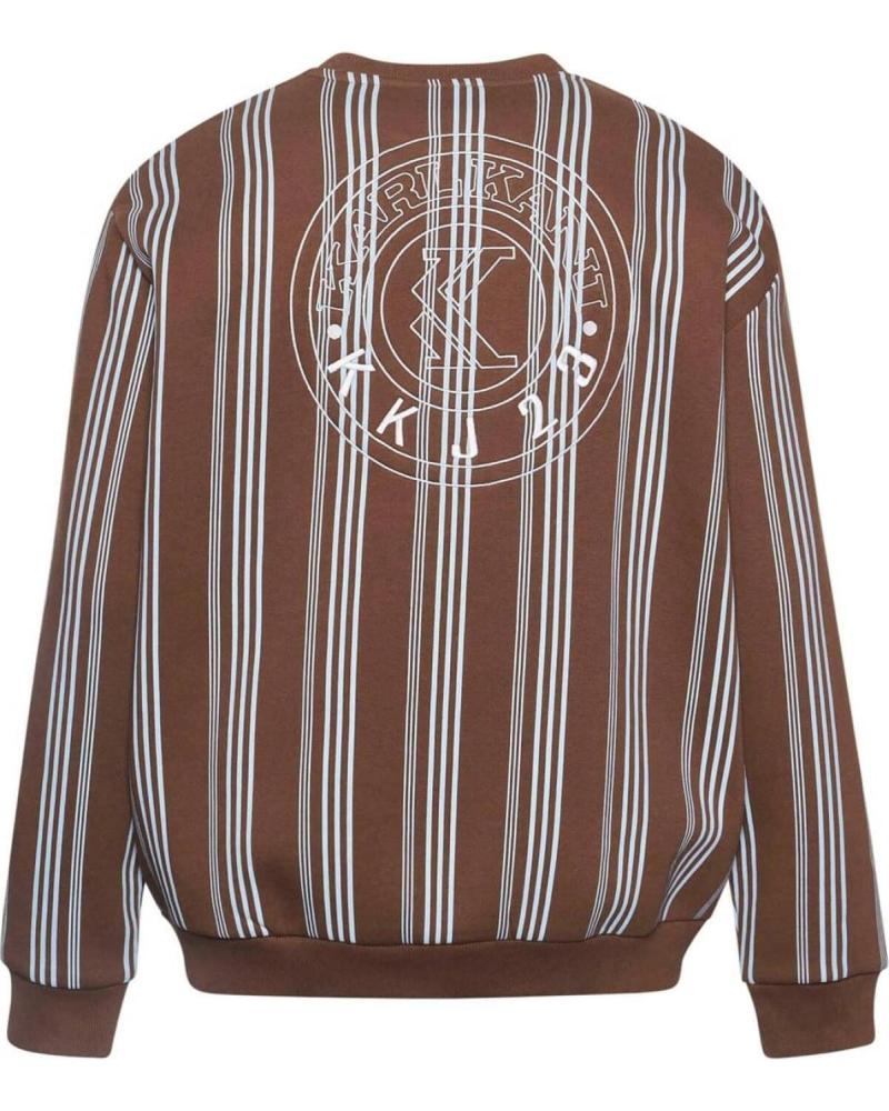 KARL KANI SMALL SIGNATURE STRIPED CREW BROWN-LIGHT BLUE