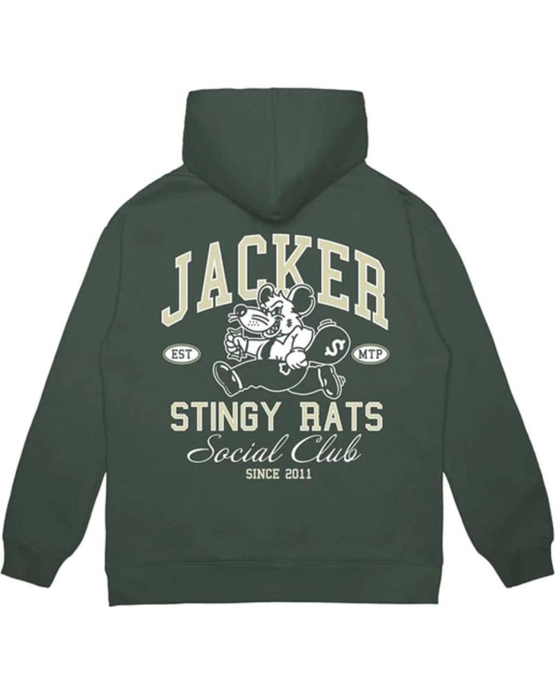 JACKER STINGY GRÜNER KAPUZENPULLOVER