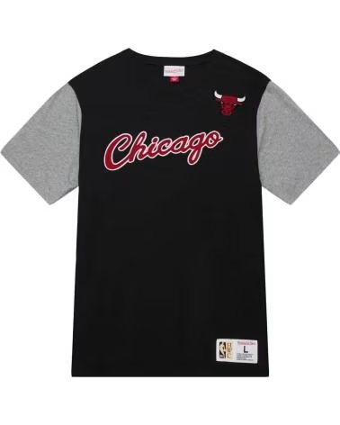 CAMISETA MITCHELL & NESS NBA CHICAGO BULLS COLOR BLOCKED S-S PRETA