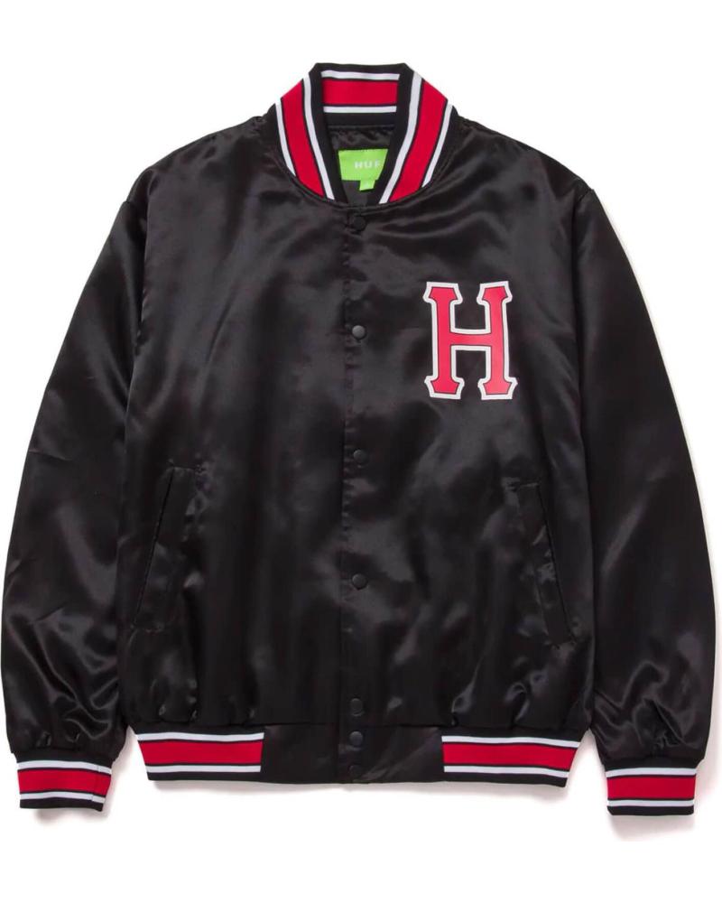 HUF CHAQUETA CRACKERJACK SATIN BASEBALL JACKET NEGRA BLACK