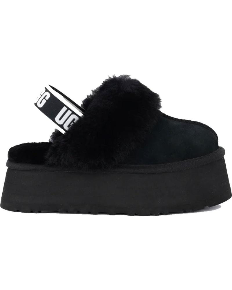 UGG FUNKETTE BLACK - PLATEAU-MULES AUS LAMMFELL MIT MEHRFARBIGEM FERSENRIEMEN MULTICOLOR