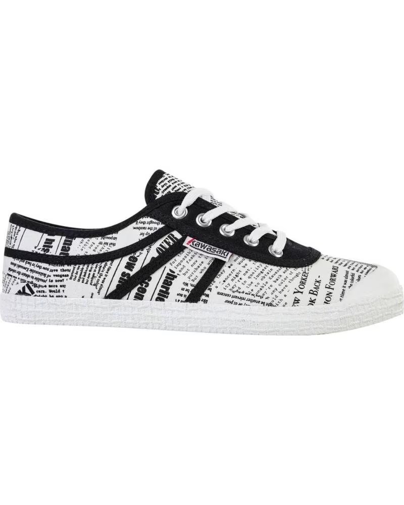KAWASAKI NEWS PAPER CANVAS SHOE K202414 1002 WHITE