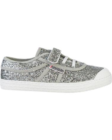 Sportif-De-Niña-KAWASAKI-GLITTER-KIDS-SHOE-W-ELASTIC-K202586-8889-SILVER