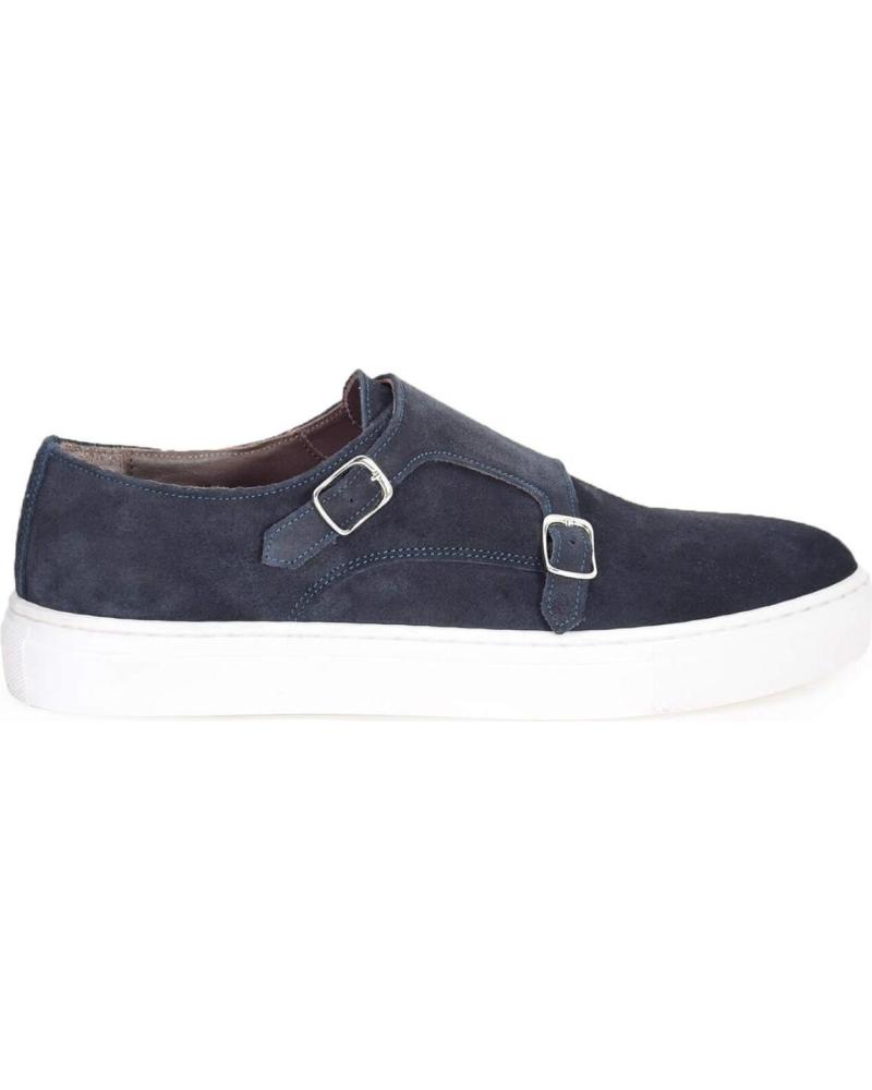 SNEAKERS DUCA DI MORRONE GUGLIELMO-CAM BLU CON DOPPIA FIBBIA BLUE