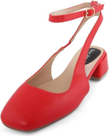 FASHION ATTITUDE FAM9922 RED LOW HEEL PUMPS WITH ANKLE STRAP RED
