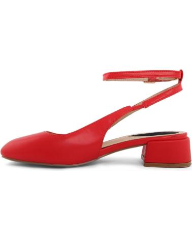 FASHION ATTITUDE FAM9922 RED LOW HEEL PUMPS WITH ANKLE STRAP RED