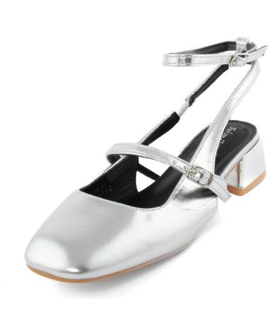 DÉCOLLETÉ CON TACCO BASSO FASHION ATTITUDE FAM9919 ARGENTO CON CINGHIE INCROCIATE GREY
