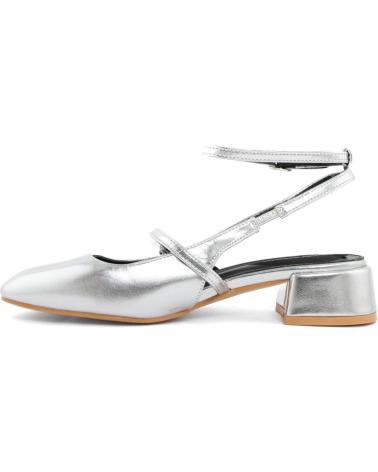 DÉCOLLETÉ CON TACCO BASSO FASHION ATTITUDE FAM9919 ARGENTO CON CINGHIE INCROCIATE GREY