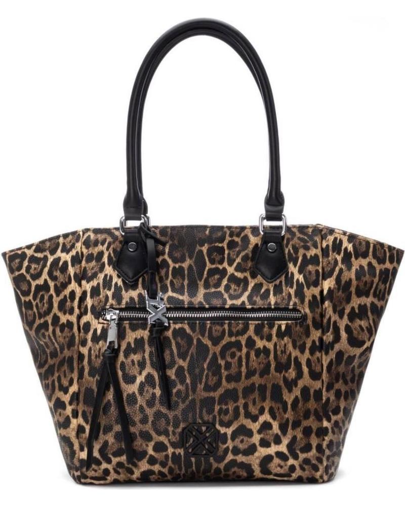 BOLSA TOTE XTI 184482 ESTAMPA LEOPARDO MARROM MARRóN