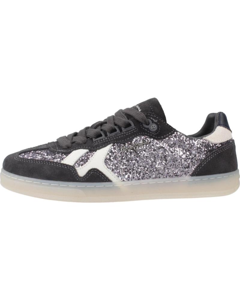 PEPE JEANS ZAPATILLAS MUJER MODELO BALL GLITTER W COLOR GRIS 990WASHED