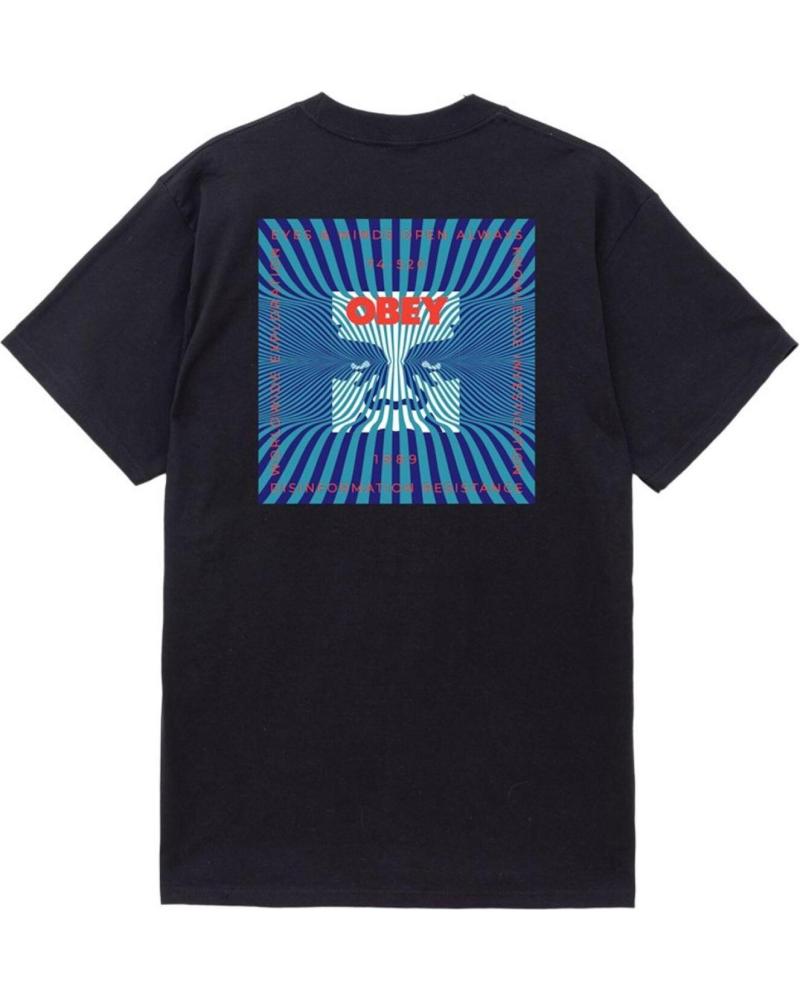 CAMISETA OBEY DISINFORMATION RESISTANCE PRETA NAN