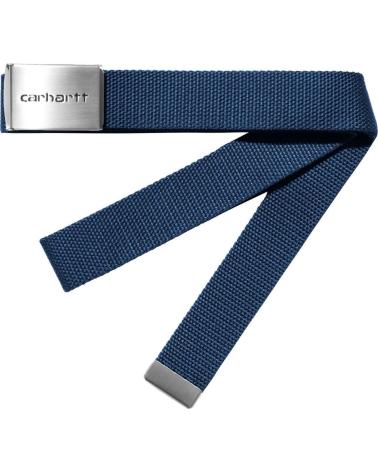 CEINTURE CARHARTT CLIP BELT CHROME ELDER BLEU NAN