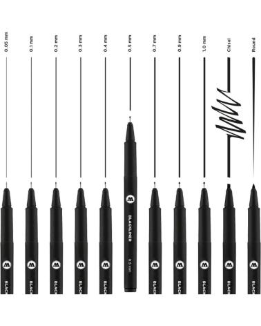 MOLOTOW ROTULADOR CALIBRADO BLACKLINER 0 05 - 1 MM CHISEL ROUND