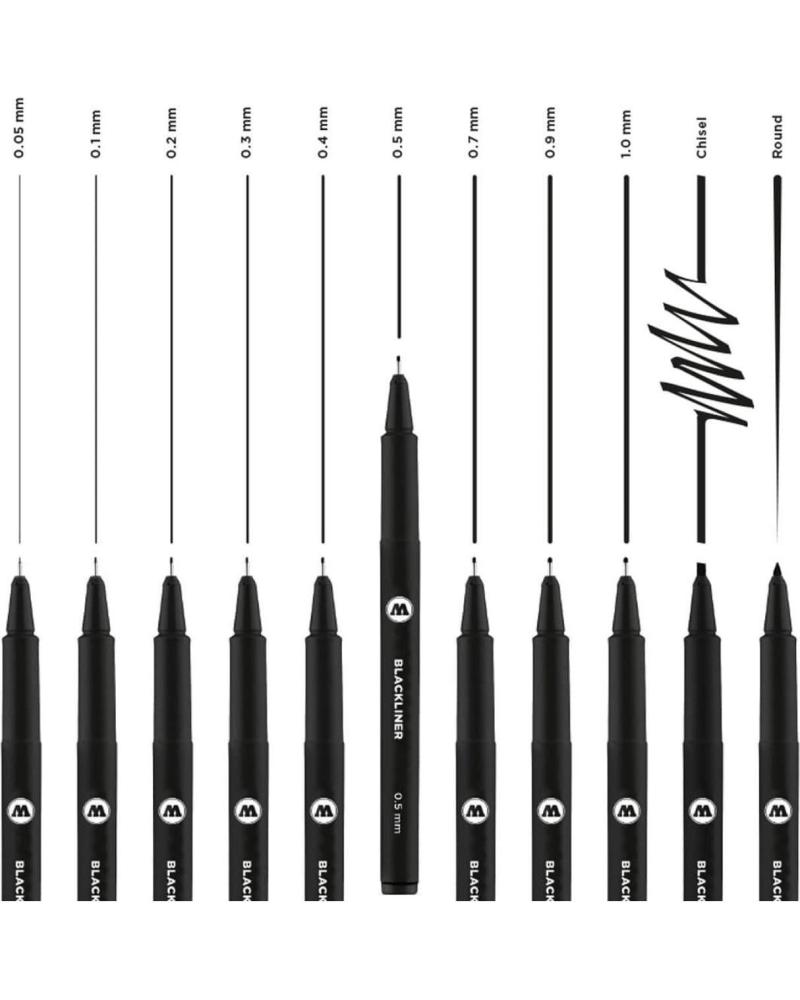 MOLOTOW ROTULADOR CALIBRADO BLACKLINER 0 05 - 1 MM CHISEL ROUND