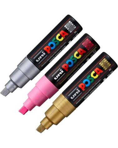 ROTULADOR POSCA UNIPAINT PC-8K AZUL TRAZO ANCHO PARA MÚLTIPLES SUPERFICIES AZUL