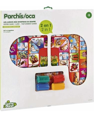 TOY PLANET LUDO- UND GÄNSESPIEL 2-IN-1 BRETTSPIEL MULTICOLOR