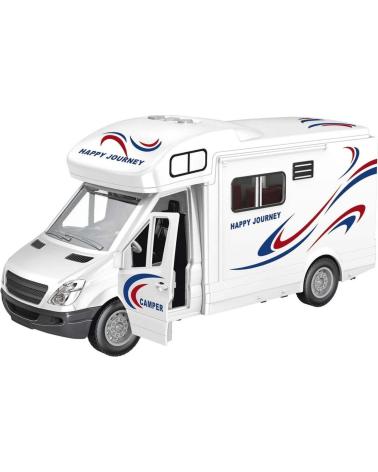 AUTOCARAVANA DE JUGUETE TOY PLANET CON PUERTAS Y TECHO ABATIBLES MULTICOLOR
