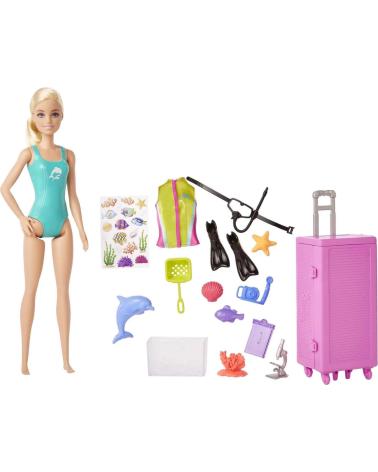 BARBIE ESPLORATRICE MARINA CON ACCESSORI SUBACQUEI E VALIGIA - MATTEL MULTICOLOR