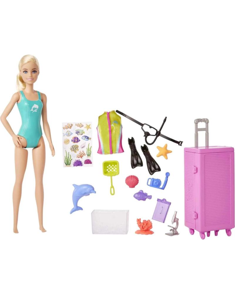 BARBIE MEERESFORSCHERIN MIT TAUCHZUBEHÖR UND KOFFER - MATTEL MULTICOLOR