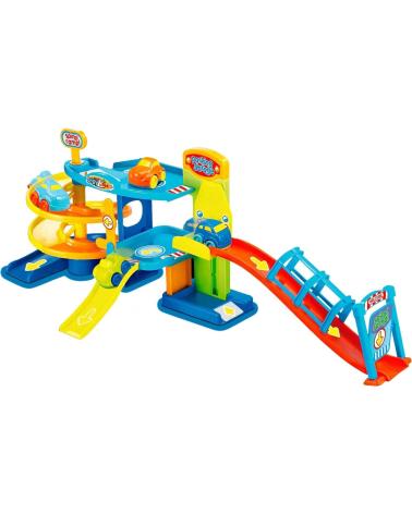 TOY PLANET MEHRFARBIGE SPIELZEUGGARAGE MIT BAHNEN UND RAMPEN MULTICOLOR