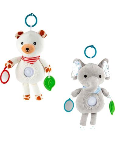 TOY PLANET PELUCHE ATTIVITÀ PER NEONATI | ORSO ED ELEFANTE MULTICOLORE MULTICOLOR