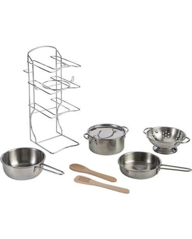 TOY PLANET KINDERKÜCHEN-SET AUS EDELSTAHL | 13 SILBERNE TEILE PLATEADO