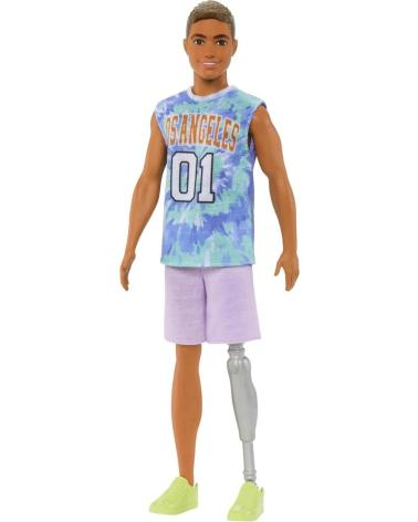 BAMBOLA KEN MATTEL GAMES CON GAMBA PROTESICA E MAGLIETTA TIE-DYE MULTICOLOR