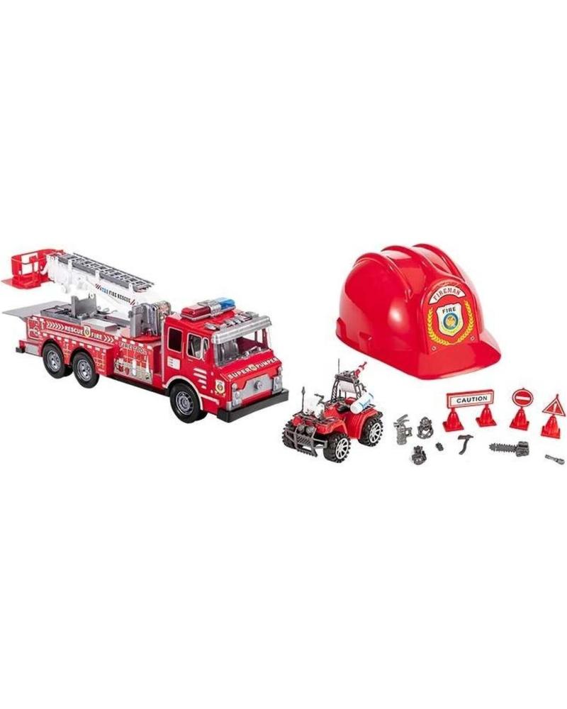 SET CAMION DEI POMPIERI TOY PLANET CON ACCESSORI ROSSO ROJO