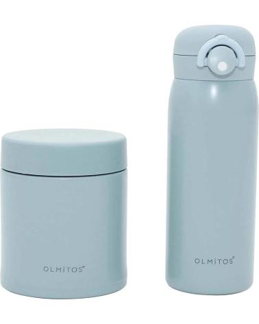 CONJUNTO TERMO DE COMIDA E GARRAFA TÉRMICA OLMITOS PARA BEBÉS VERDE VERDE