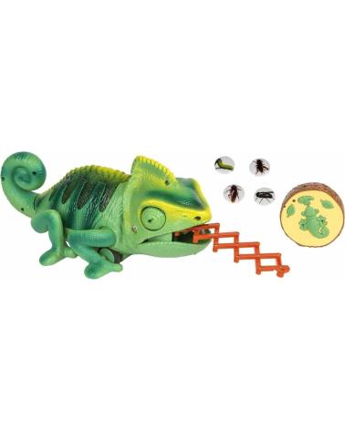 TOY PLANET CAMALEÃO INTERATIVO COM LÍNGUA E 'MOSCAS' BRINQUEDO VERDE