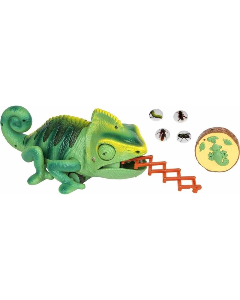 TOY PLANET INTERAKTIVES CHAMÄLEON MIT ZUNGE UND 'FLIEGEN'-SPIELZEUG VERDE