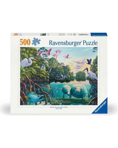 PUZZLE RAVENSBURGER 500 PIÈCES : PAYSAGE NATUREL AVEC OISEAUX MULTICOLOR