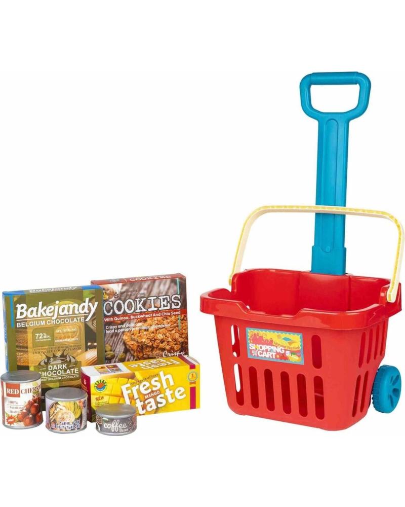 TOY PLANET SPIELZEUG-EINKAUFSKORB MIT MEHRFARBIGEN LEBENSMITTEL-ACCESSOIRES MULTICOLOR