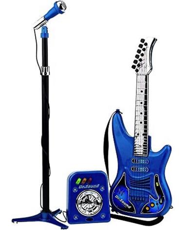 SET CHITARRA ELETTRICA, MICROFONO E AMPLIFICATORE PER BAMBINI TOY PLANET BLU MULTICOLOR