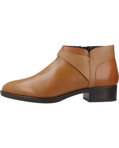 GEOX D FELICITY C6001 BROWN LEATHER ANKLE BOOTS C6001
