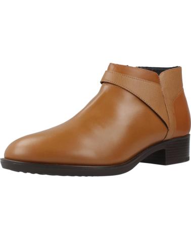 GEOX D FELICITY C6001 BROWN LEATHER ANKLE BOOTS C6001