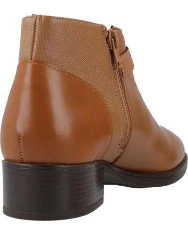 GEOX D FELICITY C6001 BROWN LEATHER ANKLE BOOTS C6001