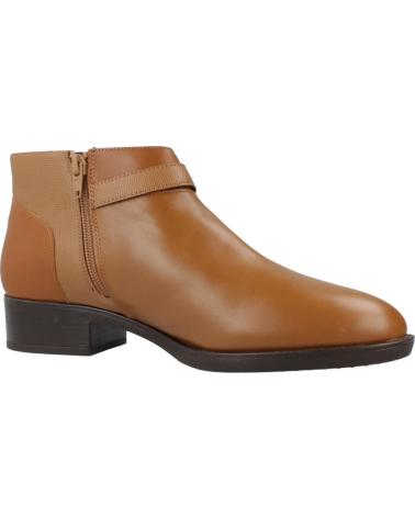 GEOX D FELICITY C6001 BROWN LEATHER ANKLE BOOTS C6001