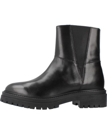 GEOX D IRIDEA C9999 BLACK LEATHER ANKLE BOOTS C9999