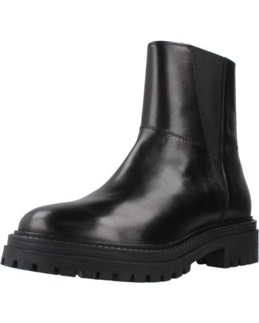 GEOX D IRIDEA C9999 BLACK LEATHER ANKLE BOOTS C9999