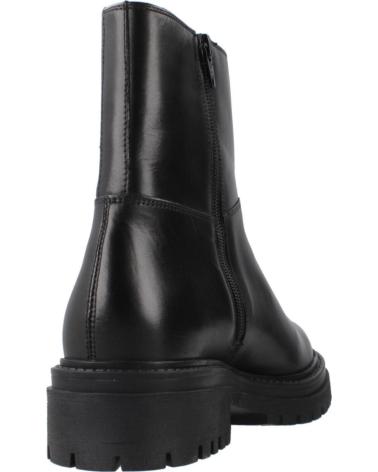 GEOX D IRIDEA C9999 BLACK LEATHER ANKLE BOOTS C9999