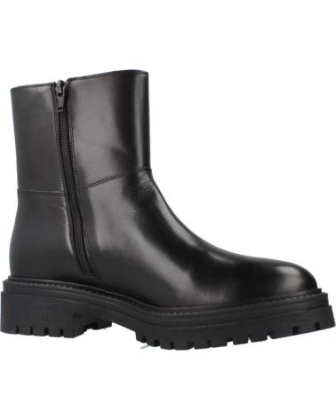 GEOX D IRIDEA C9999 BLACK LEATHER ANKLE BOOTS C9999